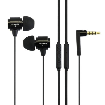 Wired In-Ear Earphones Tangle Resistant Cable For Commuting with inline mic, flat cable and 3.5mm L‑shaped jack