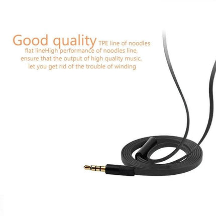 Wired In-Ear Earphones Tangle Resistant Cable For Commuting lightweight metal housings flat tangle-free cable