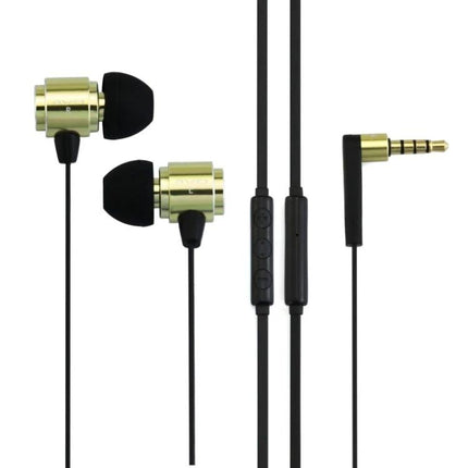Wired In-Ear Earphones Tangle Resistant Cable For Commuting lightweight metal housings inline mic and controls
