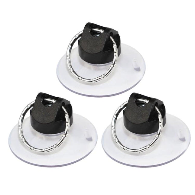 Jakemy Universal Suction Cup for Opening Device Screens - trio of clear suction cups with black ring handles for safe smartphone and tablet screen removal