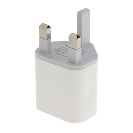 Compact USB Charger for Daily Device Charging Needs - white UK plug charger for phone and headset, compact travel power adapter