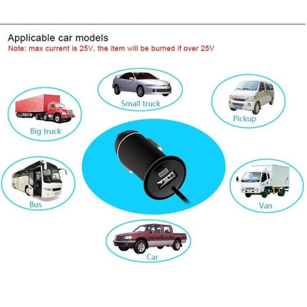 Bluetooth Car Charger With Hands Free Calling And Music Switching compact dual USB car adapter compatible with car, van, truck, bus models