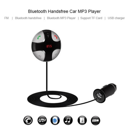 Bluetooth Car Charger With Hands Free Calling And Music Switching - compact hands-free Bluetooth car charger with cable, USB port and MP3/TF support