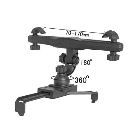 Back Seat Tablet Holder For 7 To 10 Inch Tablets In Car adjustable 70–170mm clamp 360° swivel 180° tilt for rear-seat tablets