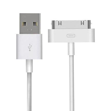 USB Cable for Daily Charging and Syncing of iPhones and iPads - white 30‑pin connector to USB for iPhone 4/4S, iPad 2/3, iPod