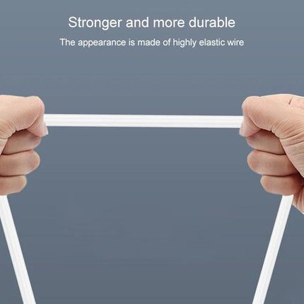 Essential Charging Cable for Daily Device Syncing at Home - white durable elastic cable being stretched to show strength