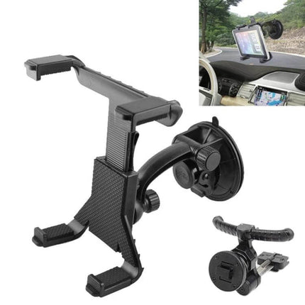 2-In-1 Tablet Car Holder With Air Vent Mount For iPad And Tablets - black adjustable car tablet mount with suction cup and vent clip