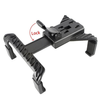 2-In-1 Tablet Car Holder With Air Vent Mount For iPad And Tablets showing adjustable black vent-mounted tablet cradle with lock lever