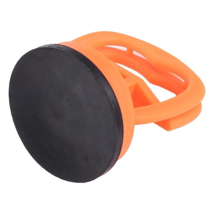 Handheld Suction Tool for Tablet Screen Removal Tasks - orange plastic suction cup with black pad for safe tablet screen lifting and repair