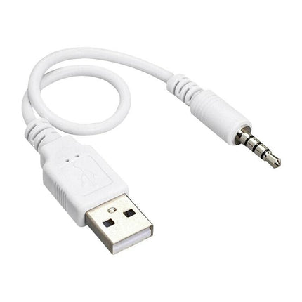 Daily Cable for Syncing and Charging Your iPod Essentials white USB-to-3.5mm cable for iPod shuffle 2nd/3rd gen, everyday syncing and charging