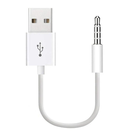 Essential Cable for Daily iPod Syncing and Charging at Home - white USB to 3.5mm cable for syncing, charging and data transfer
