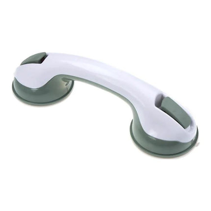 Secure Grip Handle for Everyday Bath and Shower Support - white and gray suction cup safety grab bar for easy shower entry and exit