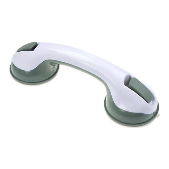 Secure Grip Handle for Everyday Bath and Shower Support - white and gray suction cup safety grab bar for easy shower entry and exit