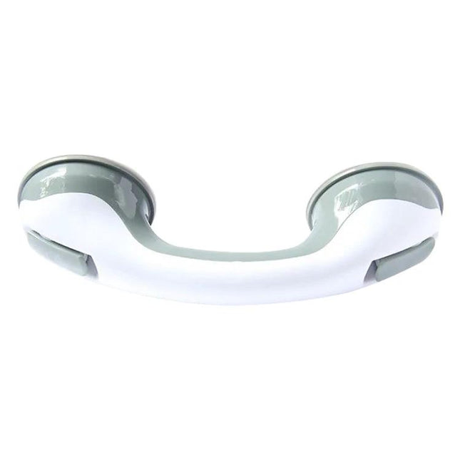 Secure Grip Handle for Everyday Bath and Shower Support — white suction grab bar for entering and exiting shower, tool-free setup for added stability