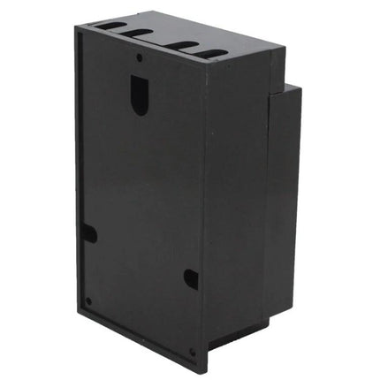 12V LCD Digital Timer Switch for Home Appliance Control black DIN-rail enclosure showing rear and top ventilation slots