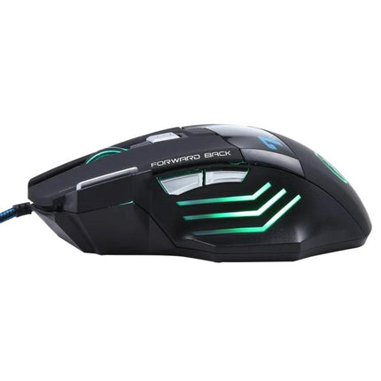 Ergonomic Wired Gaming Mouse for PC and Laptop Computing - black ergonomic wired gaming mouse with 7 buttons and RGB accents