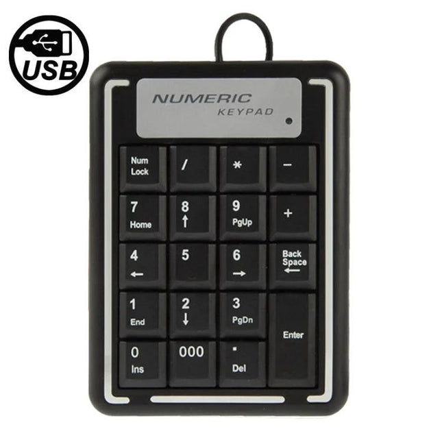 Compact USB Numeric Keypad for Notebooks with 19 Keys - black compact USB numeric keypad for fast data entry on notebooks