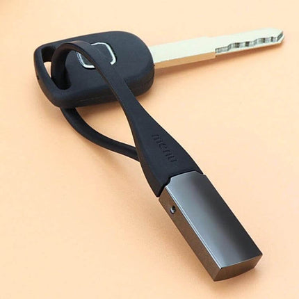 Titanium Key Chain Compact Car Key Ring For Everyday Use - sleek natural titanium compact perimeter 12 cm keyring with car key attached