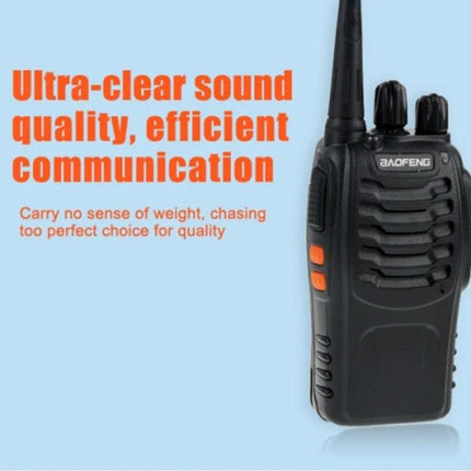 BAOFENG Portable Walkie Talkie for Everyday Communication – compact black two-way radio with antenna for outdoor and event use