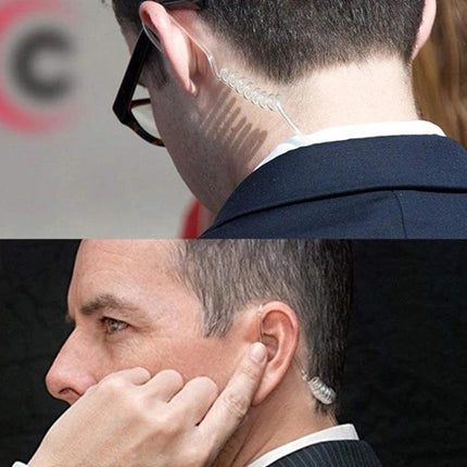 Comfortable Earpiece Headset for Walkie Talkies with 3.5mm and 2.5mm Plugs - Clear acoustic tube earpiece for security and outdoor use