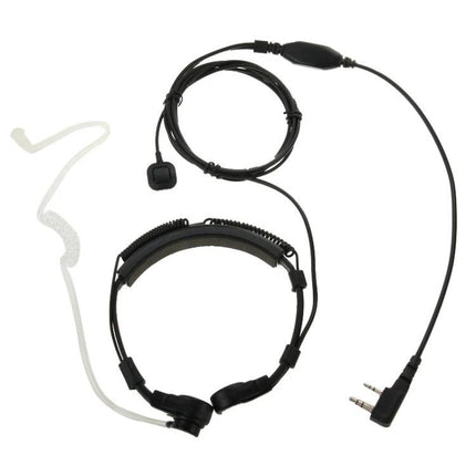 Throat Control Earpiece Headset for Walkie Talkies with Dual Plugs – throat mic with dual-plug connector, clear hands-free communication for security and events