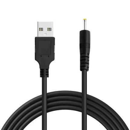 USB to DC Power Cable for Small Electronics, 1.2 Meters Long - black USB to 2.5mm barrel jack cable for powering tablet PCs and small gadgets