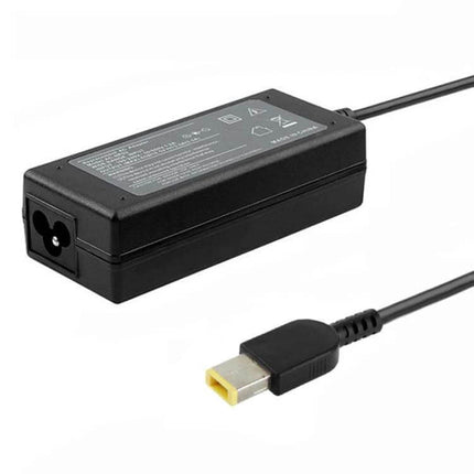 Compact AC Adapter for Lenovo ThinkPad and ThinkBook Laptops — compact black replacement charger with rectangular brick and yellow-tip connector