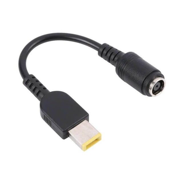 Power Adapter Cable for Lenovo Laptops, 7.9mm x 5.5mm Connector - replacement travel cable with rectangular Lenovo plug and round female jack