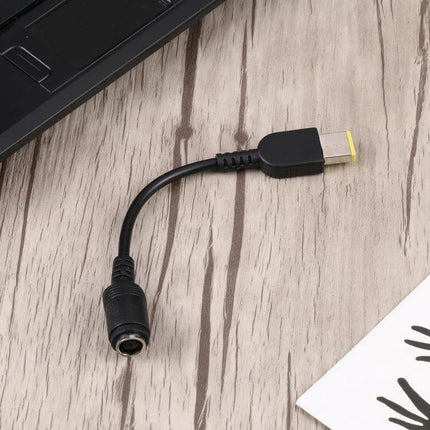 Power Adapter Cable for Lenovo Laptops, 7.9mm x 5.5mm Connector - replacement travel cable with rectangular yellow-tipped Lenovo plug