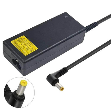AC Power Adapter for Acer Laptop Charging Needs - black replacement charger with right-angle yellow-tip connector for travel and home use