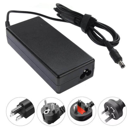 Versatile AC Adapter for Everyday Toshiba Laptop Charging - black replacement charger with multiple plug options and short-circuit protection