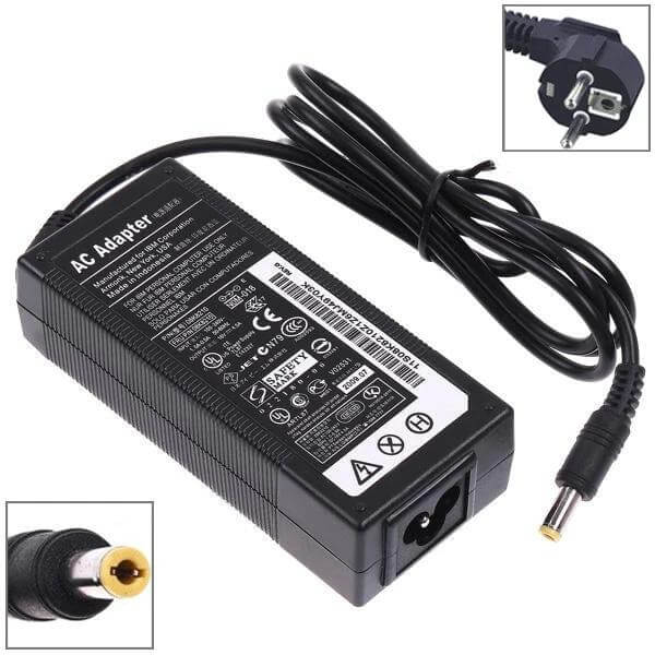 AC Power Adapter for Lenovo Notebooks, 90W with Multiple Plugs - black replacement charger with interchangeable plug tips and travel-ready cord