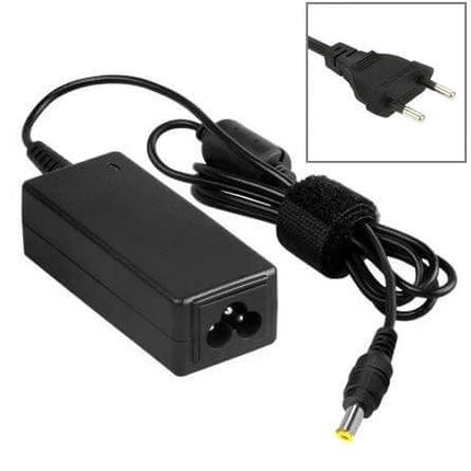 AC Adapter for Acer Laptops with US, EU, and UK Plugs - black replacement charger with interchangeable plug for travel, 100-240V compatible