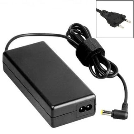 AC Adapter for Acer Laptops with Multiple Plug Options and 60W Output showing black 60W charger, detachable plug options and right-angle DC tip