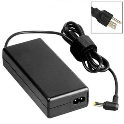 AC Adapter for Acer Laptops with Multiple Plug Options and 60W Output - black replacement charger with right-angle connector and detachable multi-region plug