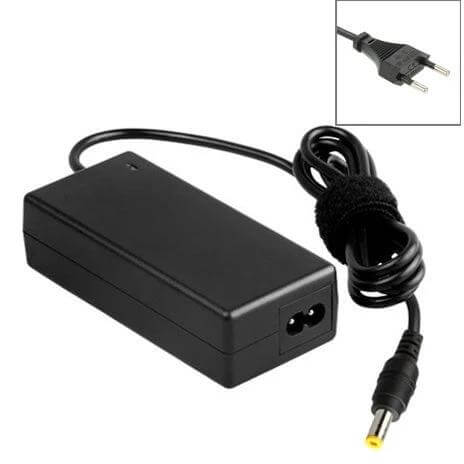 AC Power Adapter for Toshiba Satellite Laptop Series black replacement charger with DC plug and cord wrapped