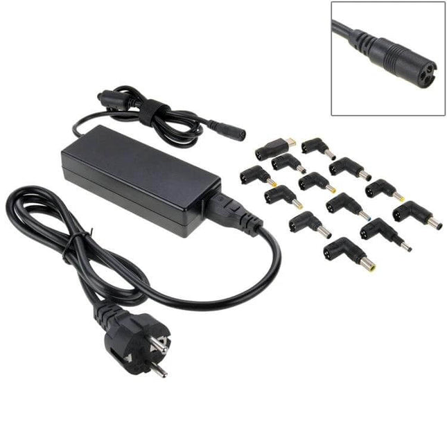 Universal Laptop Charger with Multiple Tips and EU Plug, interchangeable tips and EU power cord for travel