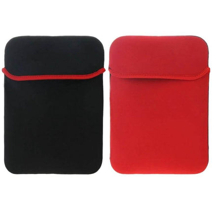 Waterproof Neoprene Sleeve Case for 17.4 Inch Laptops - black and red neoprene sleeves, soft protective laptop pouch for commuters and students