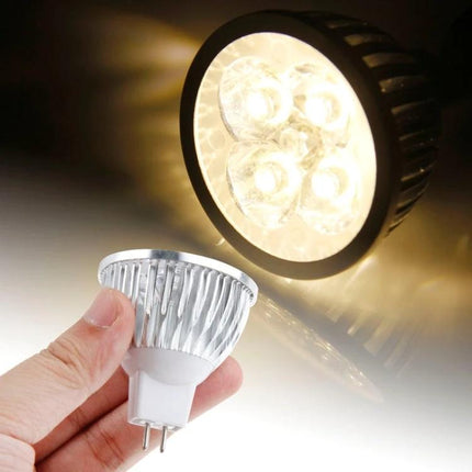 Practical LED Bulb for Everyday Home and Studio Lighting - hand holding GU5.3 spotlight showing warm focused beam