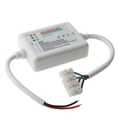 Wireless Touch Key RGB LED Controller for LED Strips - white wireless touch key controller box for 12/24V RGB LED strips, 216W max, screw connector