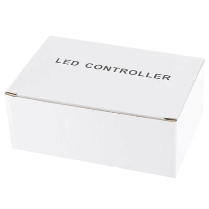 Wireless Touch Key RGB LED Controller for LED Strips in white retail box showing packaging labeled 'LED CONTROLLER'
