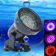 Luz colorida para acuario o pecera anfibia de 36 LED, profundidad impermeable: 1-1,5 m