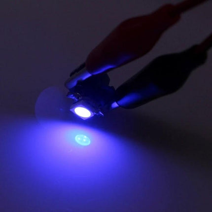 Vehicle Dashboard LED Bulb For Instrument Light Replacement - close-up blue LED test illumination for dashboard gauge visibility