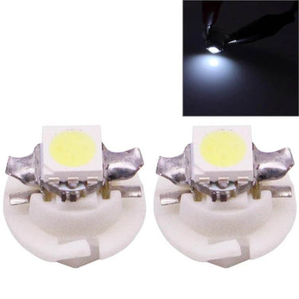 Vehicle Dashboard LED Bulb For Instrument Light Replacement - pair of white LED dash bulbs shown lit and unlit