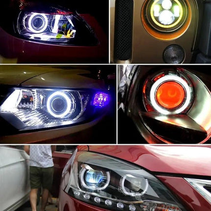 Angel Eyes 90mm COB LED Car Headlights For Vehicles