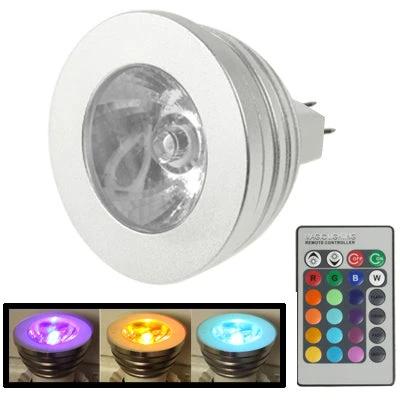LED Bulb for Custom Home Lighting and Mood Setting - MR16-style smart bulb with 16 colors and remote control for living room ambiance