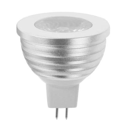 LED Bulb for Custom Home Lighting and Mood Setting - MR16 style bulb with 16 color and dimmable remote control, silver finish