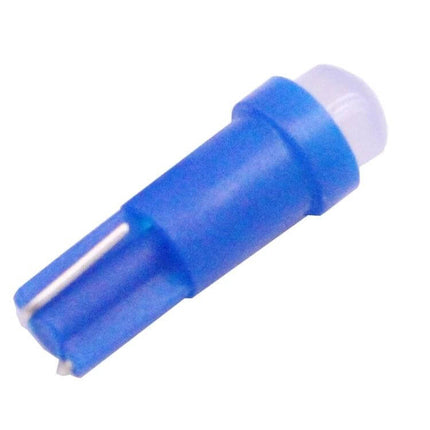 5 Pack T5 Instrument Light Bulbs for Vehicle Dashboard - close-up blue T5 LED instrument bulb for dashboard gauge replacement