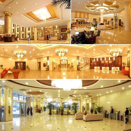 Practical LED lights for kitchens, homes, and boat areas brightening hotel-style lobby and reception spaces