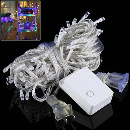 100 LED String Lights for Parties, 8-Mode Controller, US Plug